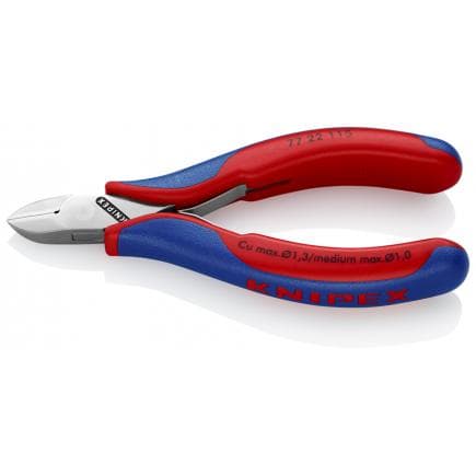 KNIPEX 77 22 115 - Pince coupante latérale pour électronique, tête polie miroir, poignées revêtues d'un matériau bi-composant, tête ronde, sans...