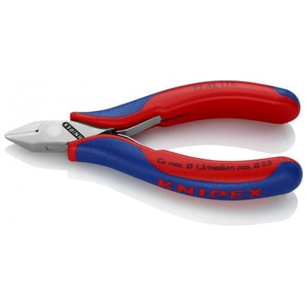 KNIPEX 77 42 115 - Pince coupante latérale pour électronique, tête polie miroir, poignées revêtues d'un matériau bi-composant, tête pointue, sans...