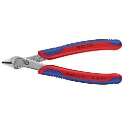 KNIPEX 78 03 125 - Electronic Super Knips®, tête polie, poignées revêtues d'un matériau bi-composant, acier inoxydable pour outils