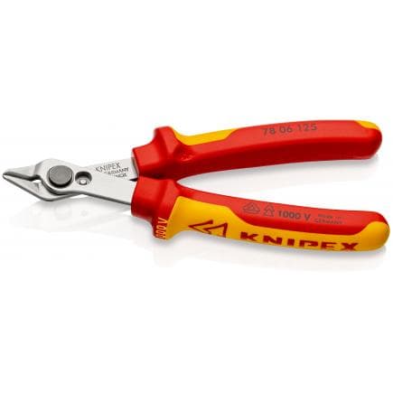KNIPEX 78 06 125 - Electronic Super Knips®, tête polie, poignées isolées revêtues d'un matériau bi-composant, certifiées VDE, acier inoxydable...