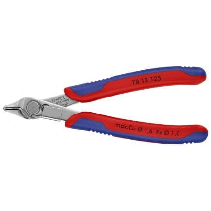 KNIPEX 78 13 125 - Electronic Super Knips®, tête polie, poignées revêtues d'un matériau bi-composant, acier inoxydable pour outils avec dispositif...