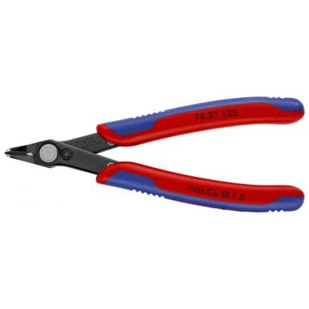 KNIPEX 78 31 125 - Electronic Super Knips®, acier bruni, poignées revêtues d'un matériau bi-composant, tête étroite, acier à outils spécial,...