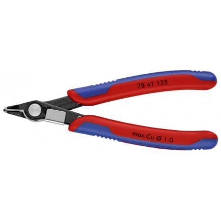 KNIPEX 78 41 125 - Electronic Super Knips®, acier bruni, poignées revêtues d'un matériau bi-composant, tête étroite, acier à outils spécial,...