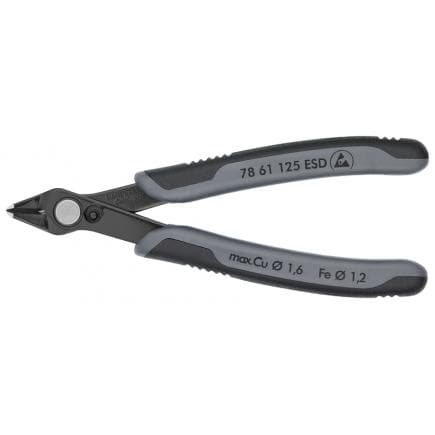 KNIPEX 78 61 125 ESD - Electronic Super Knips®, acier bruni, poignées revêtues d'un matériau bi-composant, pour couper des câbles en fibre de...