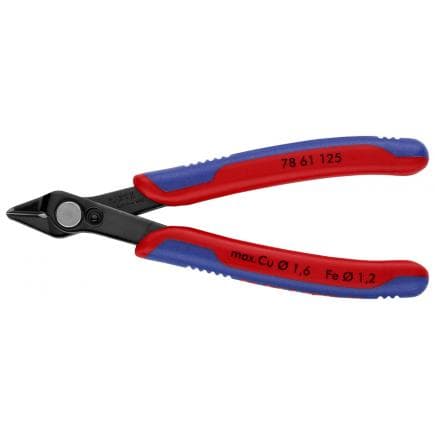 KNIPEX 78 61 125 - Electronic Super Knips®, acier bruni, poignées revêtues d'un matériau bi-composant, pour couper des câbles en fibre de verre,...