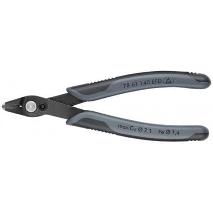 KNIPEX 78 61 140 ESD - Electronic Super Knips® XL, acier bruni, poignées revêtues d'un matériau bi-composant ESD