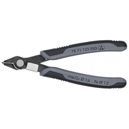 KNIPEX 78 71 125 ESD - Electronic Super Knips®, acier bruni, poignées revêtues d'un matériau bi-composant, acier spécial à outils, trempe étagée à...