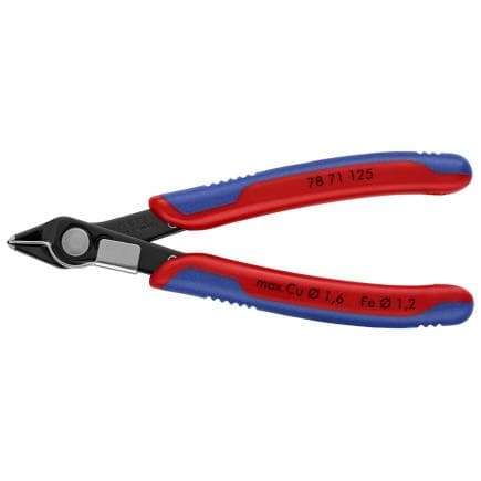 KNIPEX 78 71 125 - Electronic Super Knips®, acier bruni, poignées revêtues d'un matériau bi-composant, acier spécial à outils, trempe étagée à...