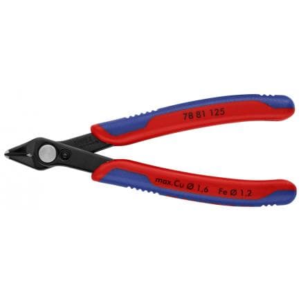 KNIPEX 78 81 125 - Electronic Super Knips®, acier bruni, poignées revêtues d'un matériau bi-composant, acier spécial à outils, trempe étagée à...
