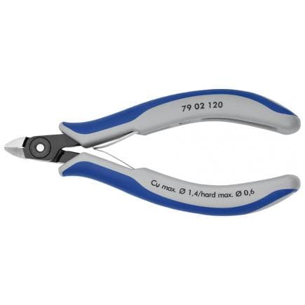 KNIPEX 79 02 120 - Pince coupante latérale de précision pour électronique, acier bruni, tête polie, poignées revêtues d'un matériau bi-composant,...