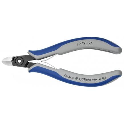 KNIPEX 79 12 125 - Pince coupante latérale de précision pour électronique, acier bruni, tête polie, poignées revêtues d'un matériau bi-composant,...