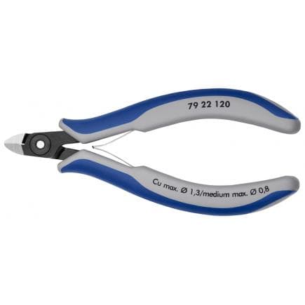KNIPEX 79 22 120 - Pince coupante latérale de précision pour électronique, acier bruni, tête polie, poignées revêtues d'un matériau bi-composant,...