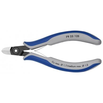 KNIPEX 79 22 125 - Pince coupante latérale de précision pour électronique, acier bruni, tête polie, poignées revêtues d'un matériau bi-composant,...