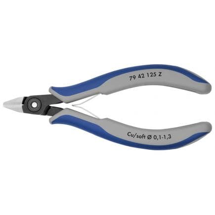 KNIPEX 79 42 125 Z - Pince coupante latérale de précision pour électronique, acier bruni, tête polie, poignées revêtues d'un matériau...