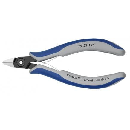 KNIPEX 79 52 125 - Pince coupante latérale de précision pour électronique, acier bruni, tête polie, poignées revêtues d'un matériau bi-composant,...
