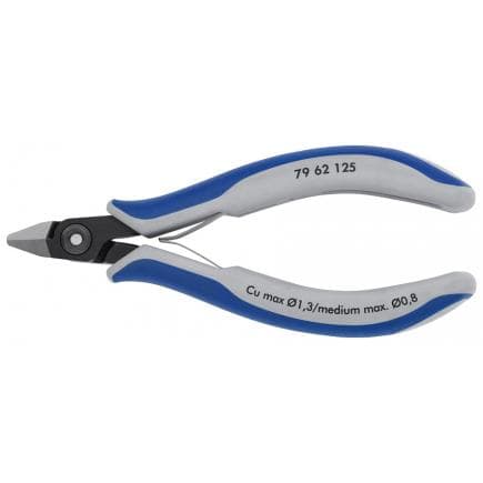 KNIPEX 79 62 125 - Pince coupante latérale de précision pour électronique, acier bruni, tête polie, poignées revêtues d'un matériau bi-composant,...