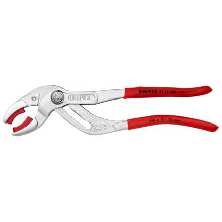 KNIPEX 81 13 250 - Pince à siphon et raccord pour siphons, tuyaux plastique et raccords, chromée, poignées enduites de résine synthétique...
