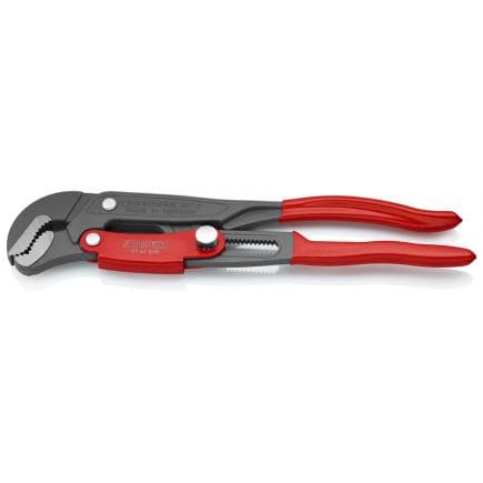 KNIPEX 83 61 010 - Clé serre-tube avec mâchoires en "S", réglage rapide, revêtement poudre gris, poignées enduites de résine synthétique