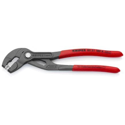 KNIPEX 85 51 180 A - Pince pour colliers élastiques, bondérisée grise, poignées enduites de résine synthétique antidérapante