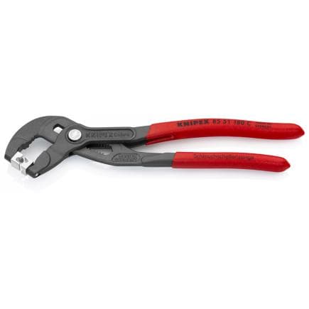 KNIPEX 85 51 180 C - Pince pour colliers clic, bondérisée grise, poignées enduites de résine synthétique antidérapante