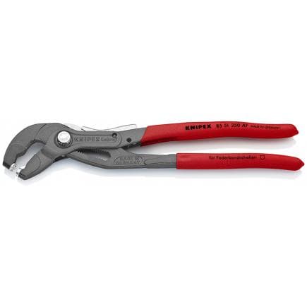 KNIPEX 85 51 250 AF - Pince pour colliers élastiques, bondérisée grise, poignées enduites de résine synthétique antidérapante, avec cran de...