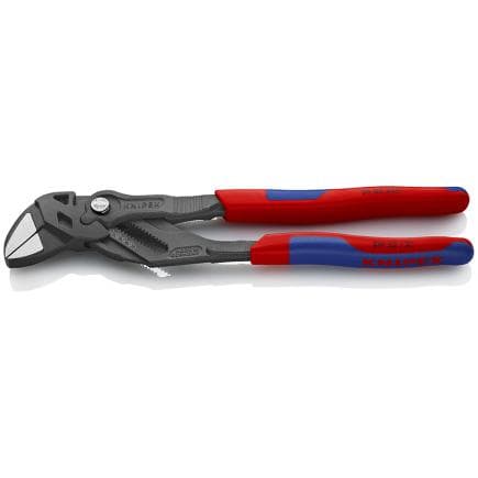 KNIPEX 86 02 250 - Pince et clé en un seul outil, bondérisée grise, tête polie, poignées revêtues d'un matériau bi-composant