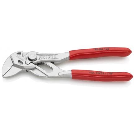 KNIPEX 86 03 125 - Pince et clé en un seul outil, chromée, poignées enduites de résine synthétique, l'original en petit format