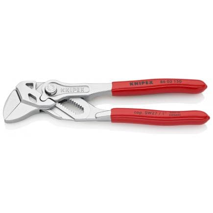 KNIPEX 86 03 150 - Pince et clé en un seul outil, chromée, poignées enduites de résine synthétique