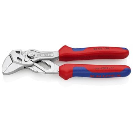 KNIPEX 86 05 150 - Pince et clé en un seul outil, chromée, poignées revêtues d'un matériau bi-composant
