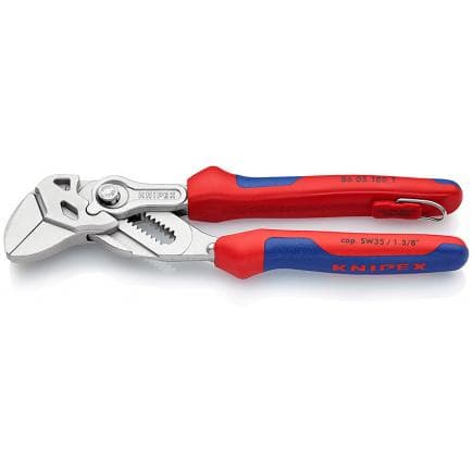 KNIPEX 86 05 180 T - Pince et clé en un seul outil, chromée, poignées revêtues d'un matériau bi-composant, mâchoires extrêmement effilées, avec...