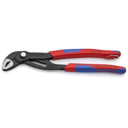 KNIPEX 87 02 250 T - Pince multiprise Cobra® nouvelle génération pour tubes et écrous, bondérisée grise, tête polie, poignées revêtues d'un...