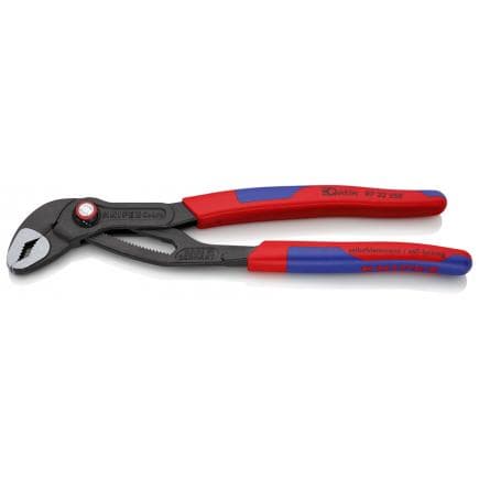 KNIPEX 87 22 250 - Cobra® QuickSet Pince multiprise nouvelle génération pour tubes et écrous, bondérisée grise, tête polie, poignées revêtues d'un...