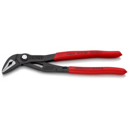 KNIPEX 87 51 250 - Cobra® ES Pince multiprise pour tubes et écrous, extra-conique, bondérisée grise, tête polie, poignées antidérapantes enduites...