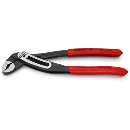 KNIPEX 88 01 180 - Pince multiprise pour tubes et écrous en alliage noir Alligator®, tête polie, poignées enduites de résine synthétique...