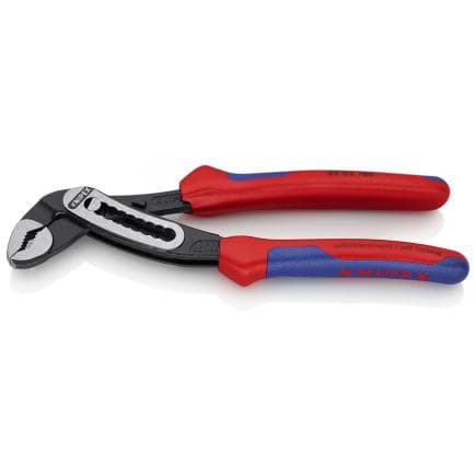 KNIPEX 88 02 180 - Alligator® Pince multiprise pour tubes et écrous, en alliage noir, tête polie, poignées revêtues d'un matériau bi-composant