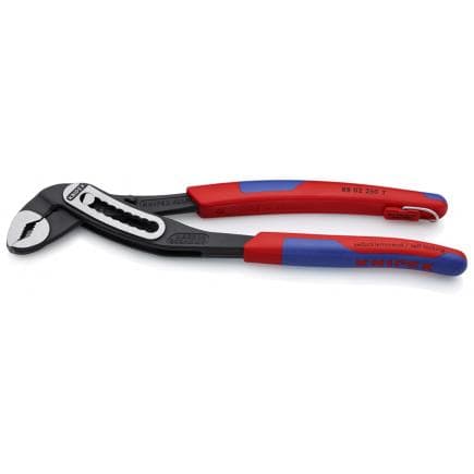 KNIPEX 88 02 250 T - Alligator® Pince multiprise pour tubes et écrous en alliage noir, tête polie, poignées revêtues d'un matériau bi-composant,...