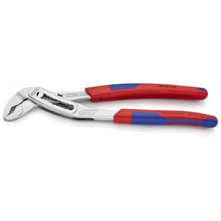 KNIPEX 88 05 250 - Alligator® Pince multiprise pour tubes et écrous, chromée, poignées revêtues d'un matériau bi-composant, forme effilée