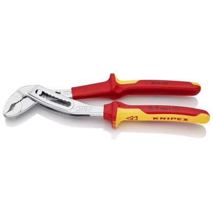 KNIPEX 88 06 250 - Alligator® Pince multiprise pour tubes et écrous, chromée, poignées isolées revêtues d'un matériau bi-composant, certifiées VDE