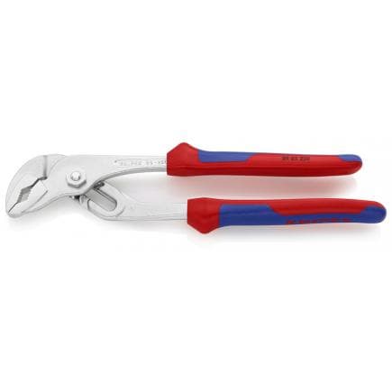 KNIPEX 89 05 250 - Pince multiprise pour tubes et écrous avec rainures de guidage fraisées, chromée, poignées revêtues d'un matériau bi-composant
