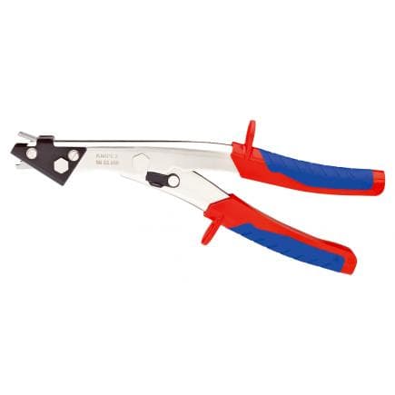 KNIPEX 90 55 280 - Grignoteuses à tête plate nickelées, poignées revêtues d'un matériau bi-composant