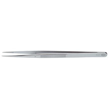 KNIPEX 92 24 34 - Brucelles de précision avec tige de guidage, droites, chromées