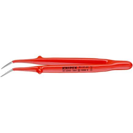 KNIPEX 92 37 64 - Brucelles de précision isolées à pointes courbées et finement moletées