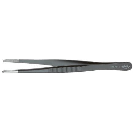 KNIPEX 92 70 46 - Brucelles de précision à pointe arrondie, finement moletées, noires, vernies, antireflet