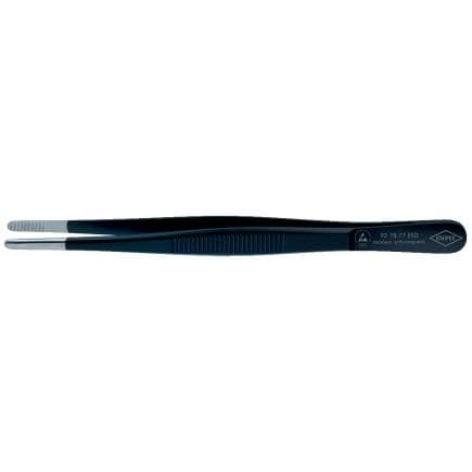 KNIPEX 92 78 77 ESD - Brucelles de précision ESD à pointes arrondies, droites et moletées