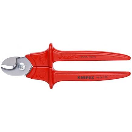 KNIPEX 95 06 230 - Coupe-câbles, tête polie, poignées isolées, revêtues de résine thermoplastique, certifiées VDE