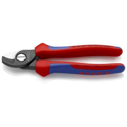 KNIPEX 95 12 165 - Cisaille à câbles, acier bruni, poignées revêtues d'un matériau bi-composant