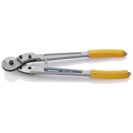 KNIPEX 95 71 445 - Cisaille pour câble en acier, tête polie, poignées enduites de résine synthétique