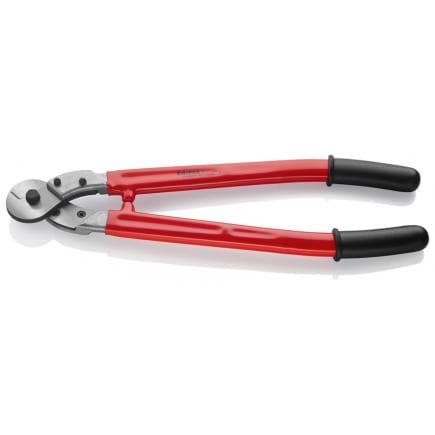 KNIPEX 95 77 600 - Cisaille pour câble en acier, tête polie, poignées isolées par immersion