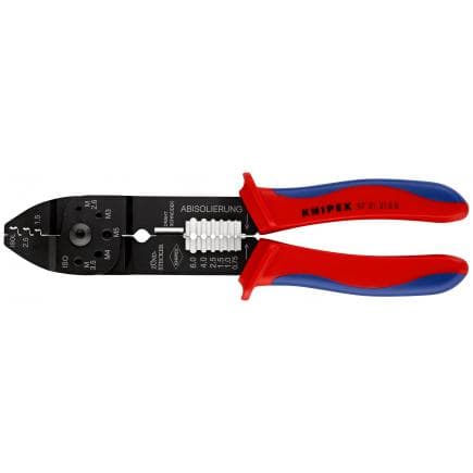 KNIPEX 97 21 215 B - Pince à sertir pour cosses non isolées (largeur 6,3 mm)