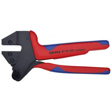 KNIPEX 97 43 200 A - Pince à sertir universelle pour matrices interchangeables, acier bruni, poignées revêtues d'un matériau bi-composant, sans...